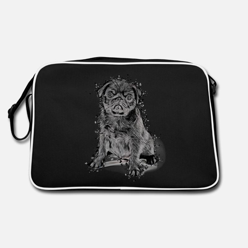 süßes Mops Welpe Geschenkidee Möpse Pug Shirt Retro Tasche