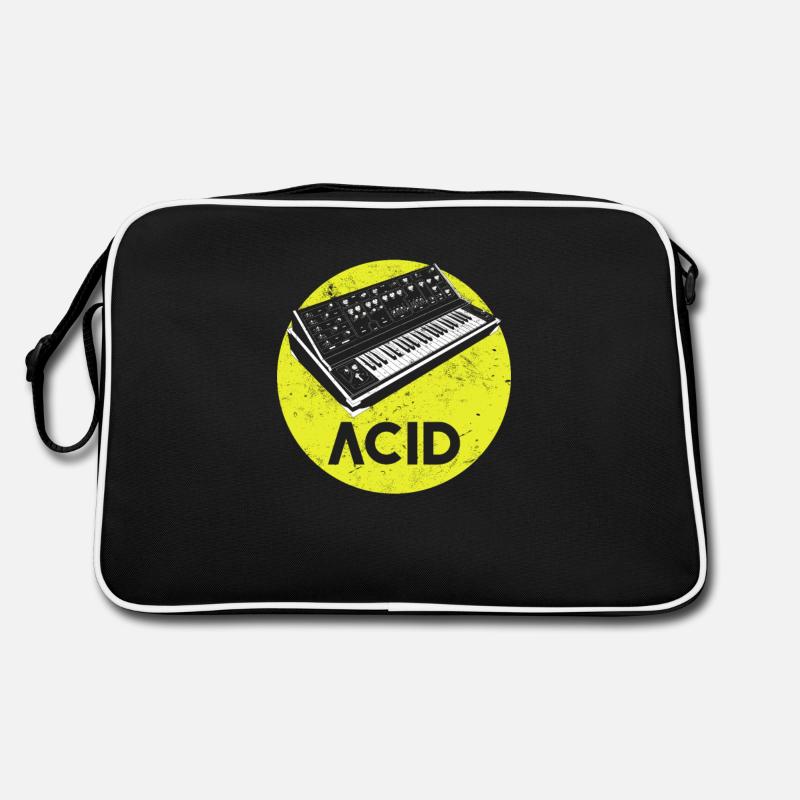 Retro Synthesizer Acid Techno House Analog - Retro Bag - black/white