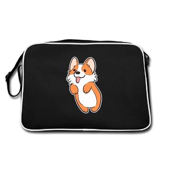 Cadeau d'amant de chien de saut de Corgi - Sac Retro - noir/blanc - Dos