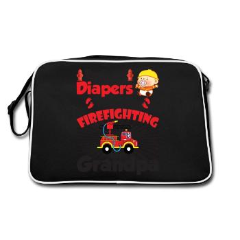 Emballe mes couches, je vais chez grand-père pompier - Sac Retro - noir/blanc - Dos