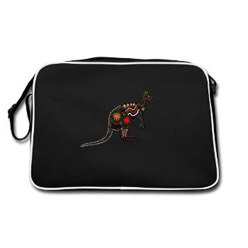 Kangourou d’art autochtone - Sac Retro - noir/blanc - Dos