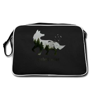 Conservation fox environment animal gift - Retro Bag - black/white - Back