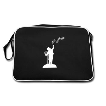 Dirigent Musik Musiker oder Dirigent Geschenk - Retro Tasche - Schwarz/Weiß - Hinten