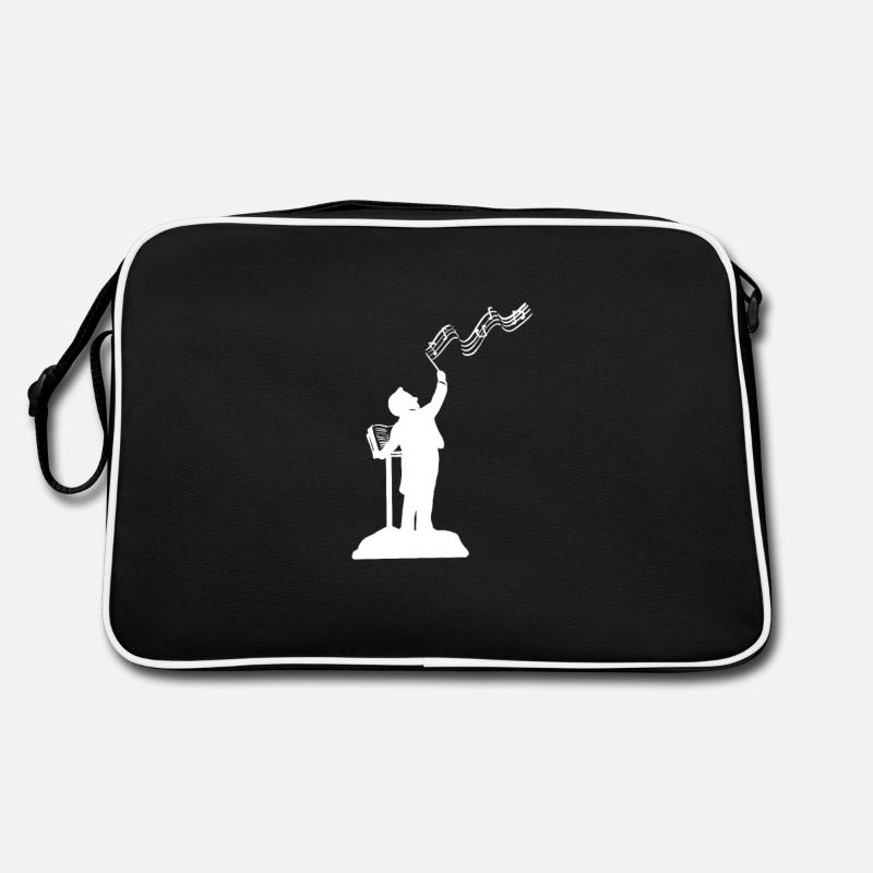 Dirigent Musik Musiker oder Dirigent Geschenk - Retro Tasche - Schwarz/Weiß