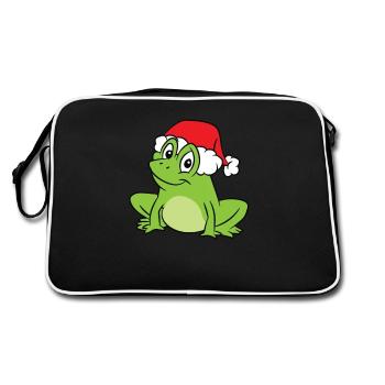 Grenouille avec chapeau de Noël Grenouille douce - Sac Retro - noir/blanc - Dos