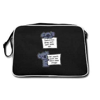 You're a good enough optimistic gift - Retro Bag - black/white - Back