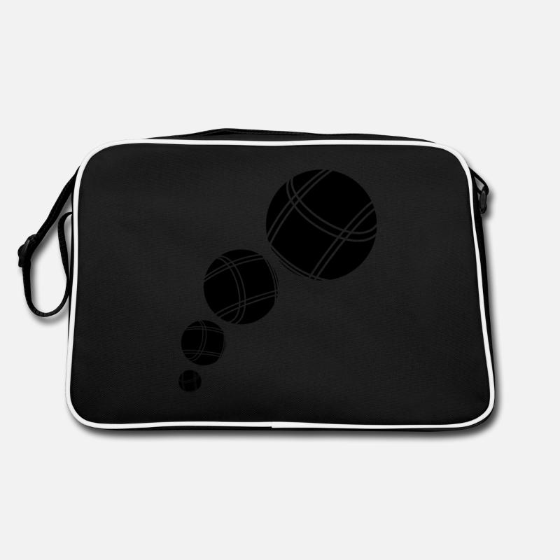 Boule Petanque Boccia Boules - Retro Tasche - Schwarz/Weiß