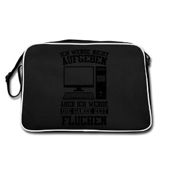 Admin Softwareentwickler Informatik Lustige Sprüch - Retro Tasche - Schwarz/Weiß - Hinten