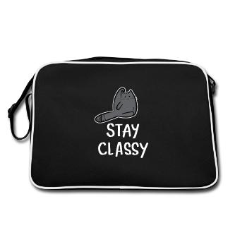 Cat butt cat owner gift - Retro Bag - black/white - Back