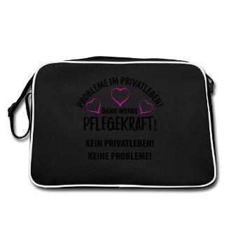 Altenpfleger - Pflege - Retro Tasche - Schwarz/Weiß - Hinten