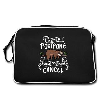 jamais postpone Des travailleurs assidus cadeau - Sac Retro - noir/blanc - Dos