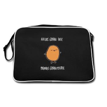 Pommes de terre Potate Comédien et amateurs de pommes de terre - Sac Retro - noir/blanc - Dos