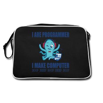 Je suis programmeur je fais bip boop ordinateur - Sac Retro - noir/blanc - Dos