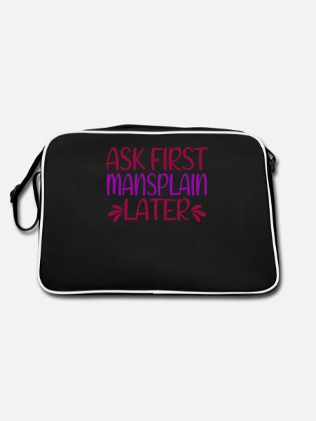 Cadeau féministe féministe féministe - Sac Retro - noir/blanc - Dos