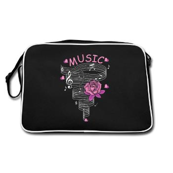 Music Rose Musicien et cadeau d'artiste - Sac Retro - noir/blanc - Dos