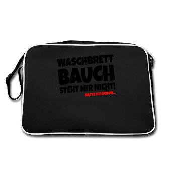 Waschbrettbauch - Retro Tasche - Schwarz/Weiß - Hinten