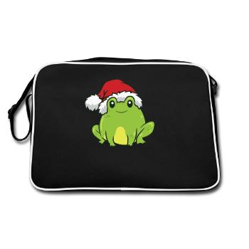 Grenouille avec chapeau de Noël Grenouille de Noël - Sac Retro - noir/blanc - Dos