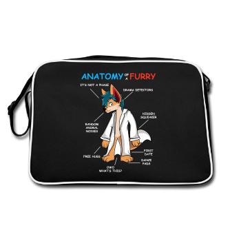 Cadeau de propriétaire de fourrure d'animal à fourrure anatomie - Sac Retro - noir/blanc - Dos