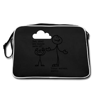 De quoi sont faits les nuages? Serveurs Linux principalement! - Sac Retro - noir/blanc - Dos