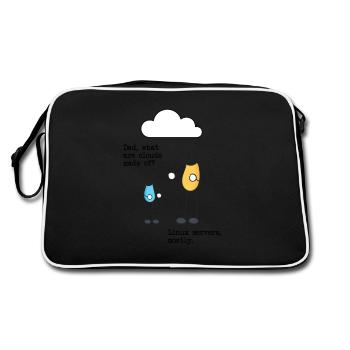 De quoi sont faits les nuages? Serveurs Linux principalement! - Sac Retro - noir/blanc - Dos