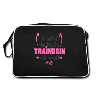 So sieht die beste Trainerin der Welt aus Trainer - Retro Tasche - Schwarz/Weiß - Hinten