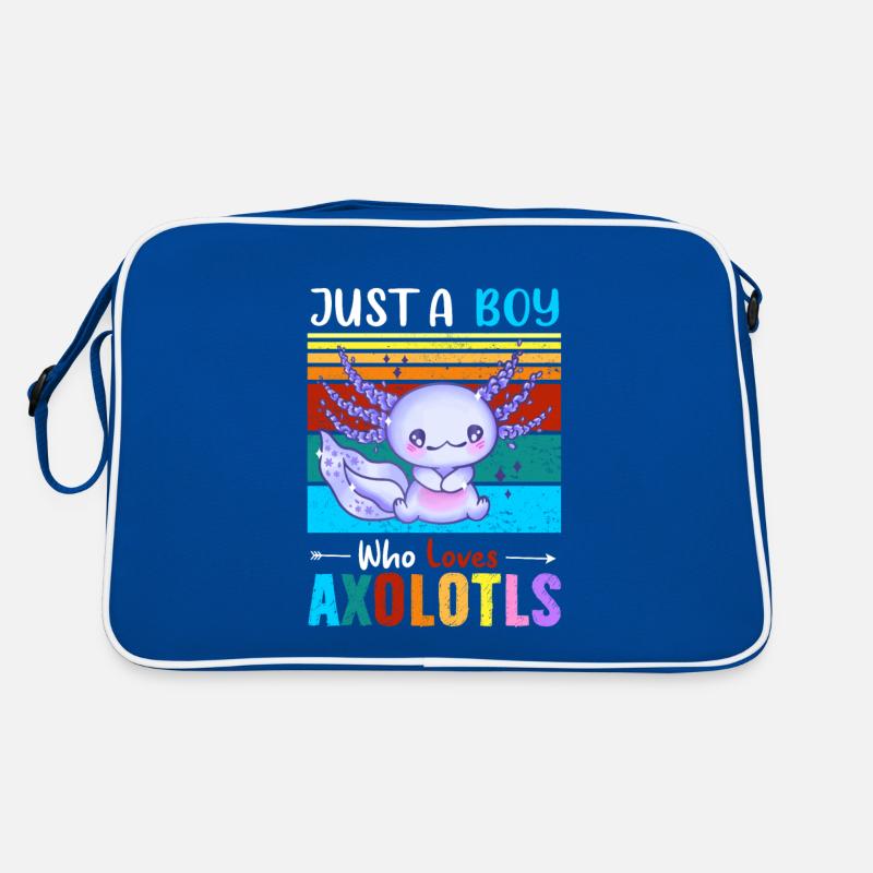 Nur ein Junge, der Axolotl liebt Retro Tasche