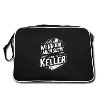If you're looking for me, I'm in the basement - Retro Bag - black/white - Back