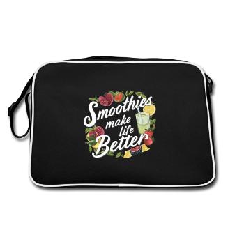 Smoothies Machen Das Leben Besser - Retro Tasche - Schwarz/Weiß - Hinten
