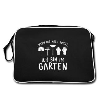 Si vous me cherchez, je suis dans le jardin - Sac Retro - noir/blanc - Dos