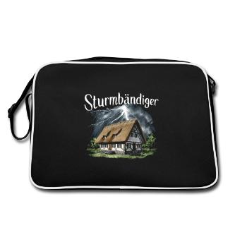 Dompteur de tempête Nordeutsch Friesland Maison au toit de chaume - Sac Retro - noir/blanc - Dos