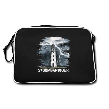 Stormbending Lighthouse Thunderstorm Powerful - Retro Bag - black/white - Back