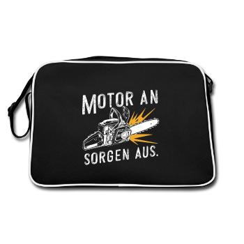 Moteur Sur Soucis De Motivation Puissance De Tronçonneuse - Sac Retro - noir/blanc - Dos