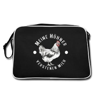 Mes poules me comprennent Ferme avicole - Sac Retro - noir/blanc - Dos