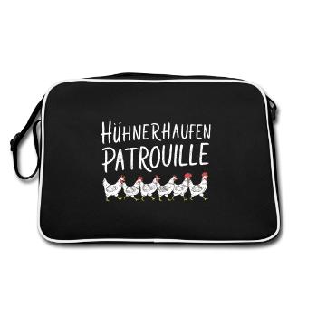 Chicken Poop Patrol Équipe de ferme drôle - Sac Retro - noir/blanc - Dos
