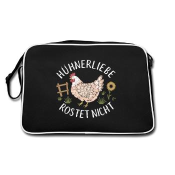 L’amour du poulet ne rouille pas dictons drôles fermier - Sac Retro - noir/blanc - Dos