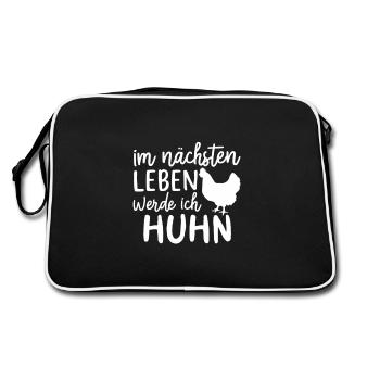 Dans la prochaine vie, je serai un poulet - Sac Retro - noir/blanc - Dos