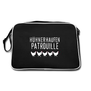 Chicken Pile Patrol Drôle Dire Ferme - Sac Retro - noir/blanc - Dos