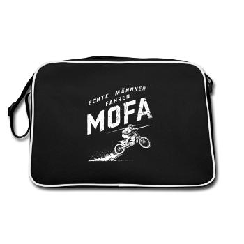 Real Men Riding Moped Two-Stroke - Retro Bag - black/white - Back