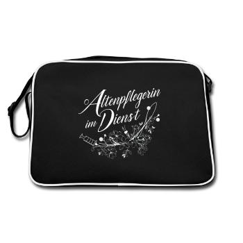 Geriatric nurse on duty - Retro Bag - black/white - Back