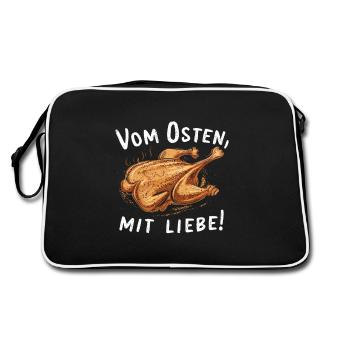 From the East with love broiler chicken - Retro Bag - black/white - Back