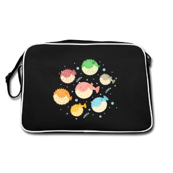Colorful Puffer Fish - Retro Bag - black/white - Back