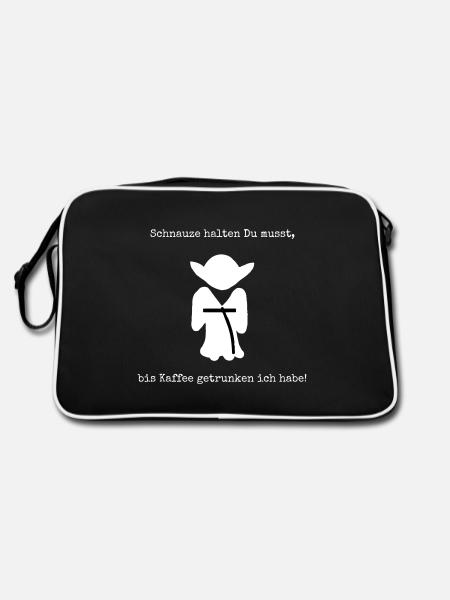Schnauze halten Du musst - Kaffee - Retro Tasche - Schwarz/Weiß - Hinten