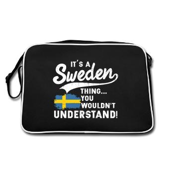 Comme un Suédois Ding Suédois Drôle de cadeau - Sac Retro - noir/blanc - Dos