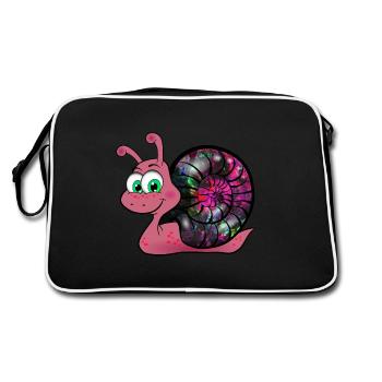 sweet Opal Snail - süsse Opal Schnecke - Retro Bag - black/white - Back