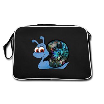 sweet Opal Snail - süsse Opal Schnecke - Retro Bag - black/white - Back