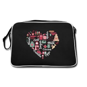 Baker With Full Heart - Retro Bag - black/white - Back