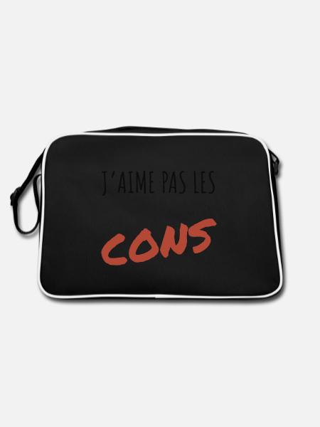 J’aime pas les cons - Sac Retro - noir/blanc - Dos
