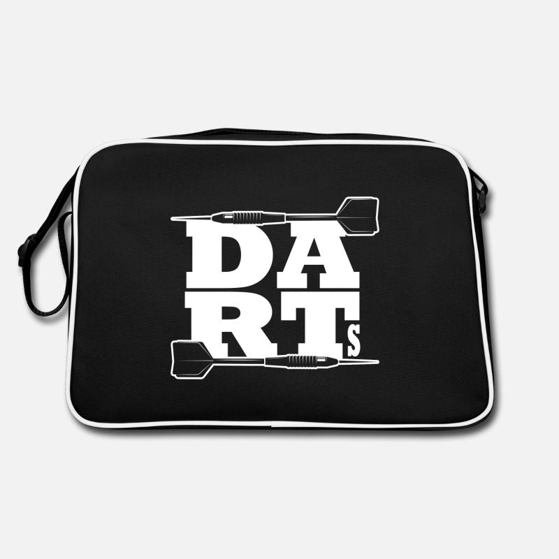 Dart Dartpfeil Darter Dartscheibe - Retro Tasche - Schwarz/Weiß