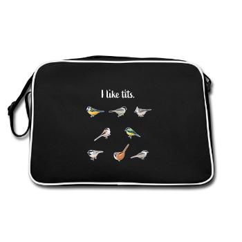 Mésange bleue Mésange charbonnière et plus d'oiseaux cadeau d'oiseau drôle - Sac Retro - noir/blanc - Dos