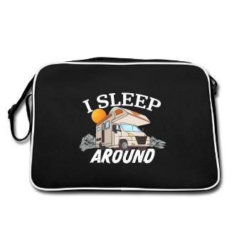 Ich schlafe herum | Lustiges RV & Wohnmobilbesitzergeschenk - Retro Tasche - Schwarz/Weiß - Hinten